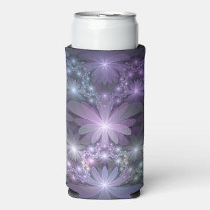 Rafraîchisseur Pour Canette Slim Lit de fleurs tendance brillant art fractal abstra