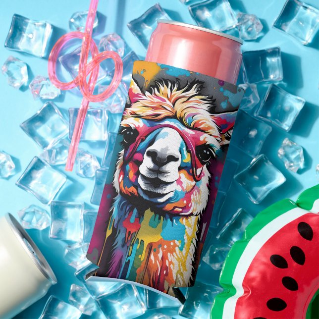 Rafraîchisseur Pour Canette Slim Llama avec éclaboussures (Été in situ)