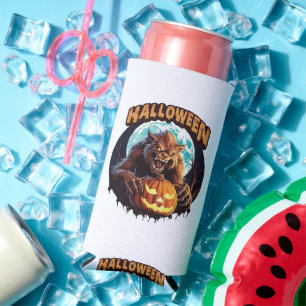 Rafraîchisseur Pour Canette Slim Loup-garou d'Halloween