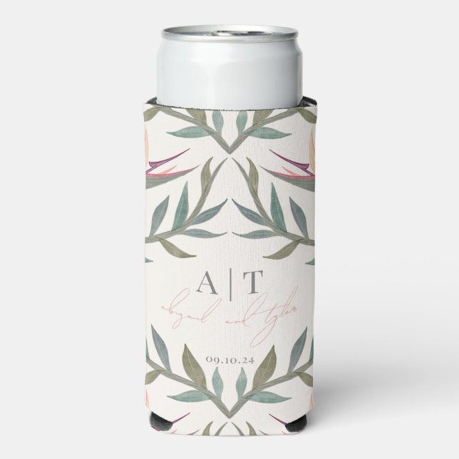 Rafraîchisseur Pour Canette Slim Lovebirds in Paradise Personnalisé (Seltzer Recto)