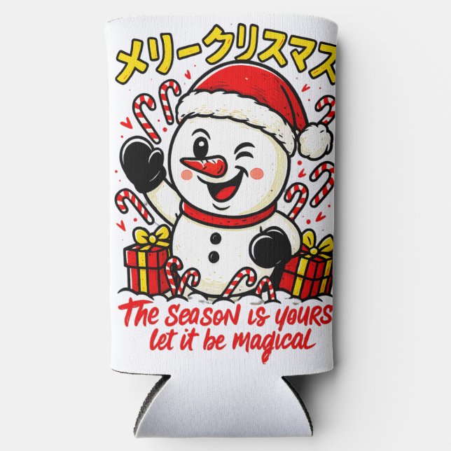 Rafraîchisseur Pour Canette Slim Magical Merry Christmas Snowman Cooler Bag (Recto)