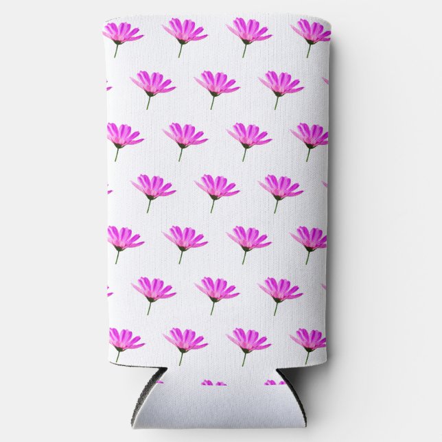 Rafraîchisseur Pour Canette Slim Marguerite rose  (Recto)