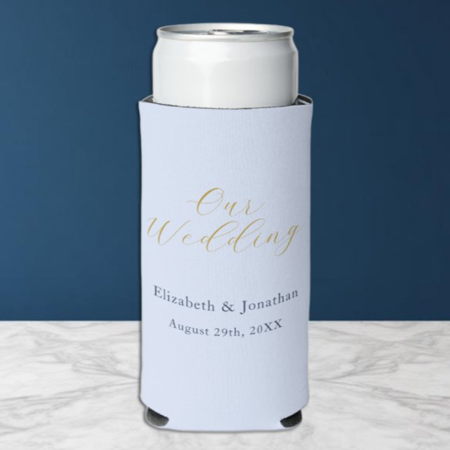 Rafraîchisseur Pour Canette Slim Mariage Bleu Opulent (Créateur téléchargé)