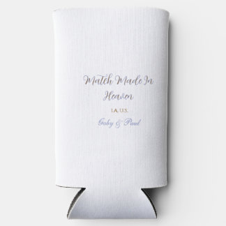 Rafraîchisseur Pour Canette Slim mariage fait au ciel violet pastel nom doré dat