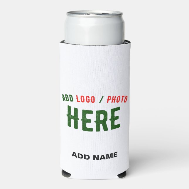 RAFRAÎCHISSEUR  POUR CANETTE SLIM MARQUE BLANCHE MODERNE ET PERSONNALISABLE VÉRIFIÉE (Seltzer Recto)