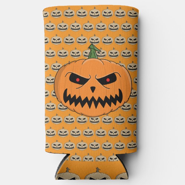Rafraîchisseur Pour Canette Slim Menacer Jack O'Lantern Halloween (Recto)