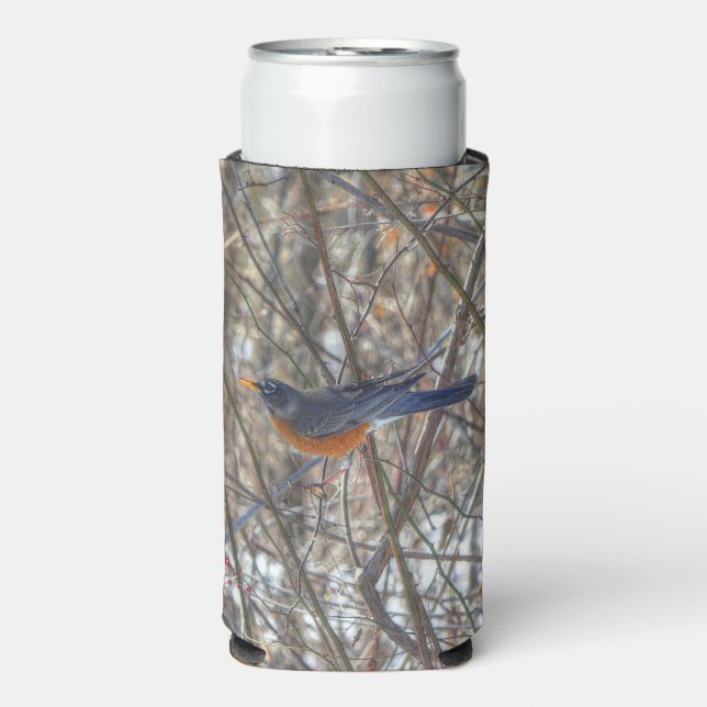 Rafraîchisseur Pour Canette Slim Merle d'Amérique (Seltzer Recto)