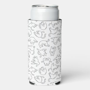 Rafraîchisseur Pour Canette Slim mignon yoga animal chat motif blanc arrière - plan