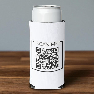 Rafraîchisseur Pour Canette Slim Minimaliste Code QR Scan Me Entreprise