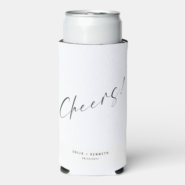 Rafraîchisseur Pour Canette Slim Minimalistic Wedding Calligraphy (Seltzer Recto)