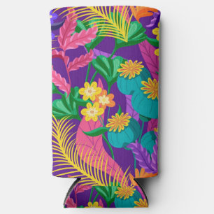 Rafraîchisseur Pour Canette Slim Modèle floral exotique coloré-23148