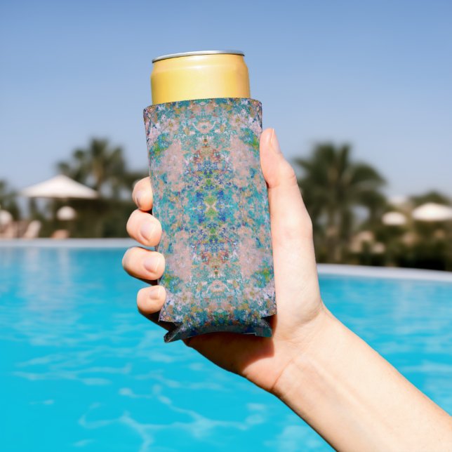 Rafraîchisseur Pour Canette Slim Moderne Abstrait Unique De Style Sangria (Piscine in situ)