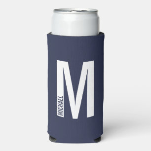 Rafraîchisseur Pour Canette Slim Moderne Personnalisé Gras Monogramme et Nom Seltze
