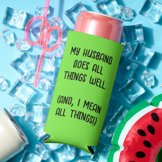 Rafraîchisseur Pour Canette Slim Mon Mari Fait Tout Bien. Vert citron (Été in situ)