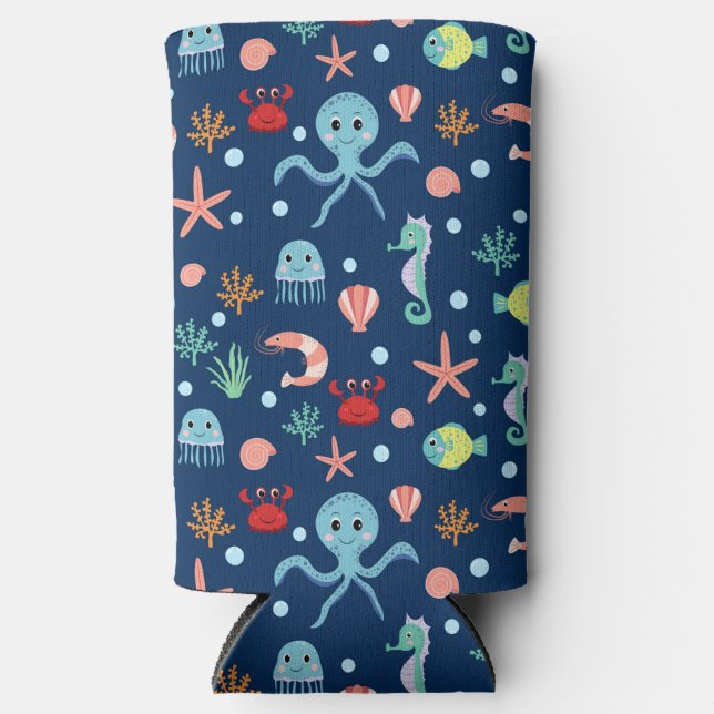 Rafraîchisseur Pour Canette Slim Monde marin (Recto)