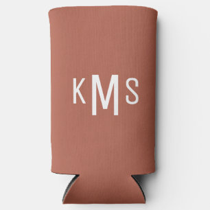 Rafraîchisseur Pour Canette Slim Monogramme blanc simple et moderne