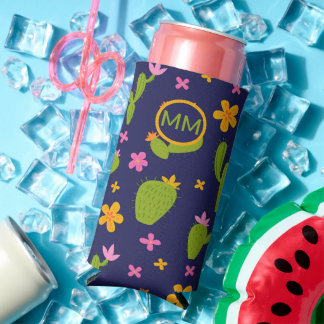 Rafraîchisseur Pour Canette Slim Monogramme Cactus amusant Personnalisé
