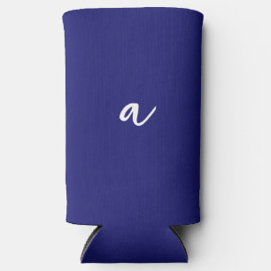 Rafraîchisseur Pour Canette Slim Monogramme clair minimaliste couleur bleu minuit