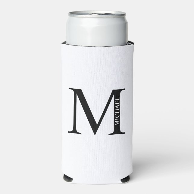 Rafraîchisseur Pour Canette Slim Monogramme personnalisé et nom Can Cooler (Seltzer Recto)