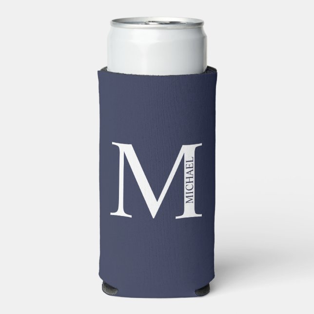 Rafraîchisseur Pour Canette Slim Monogramme personnalisé et nom Can Cooler (Seltzer Recto)