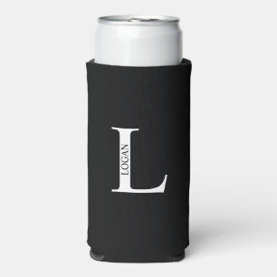 Rafraîchisseur Pour Canette Slim Monogramme personnalisé et nom Can Cooler