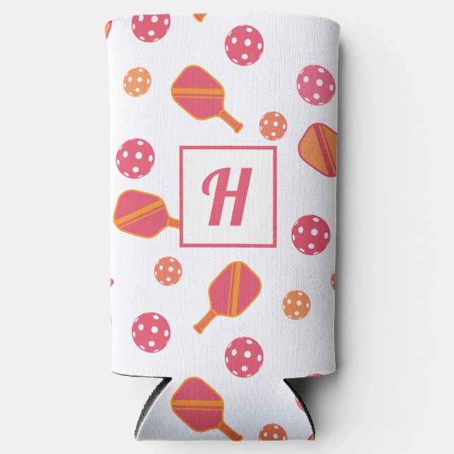 Rafraîchisseur Pour Canette Slim Monogramme Pickleball Paddles et balles (Recto)