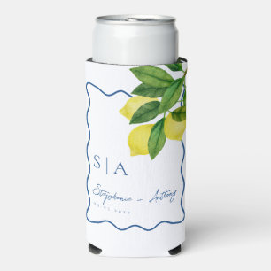 Rafraîchisseur Pour Canette Slim Monogrammes Citrus citron, Mariage frontalier de l