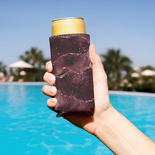 Rafraîchisseur Pour Canette Slim Moody Agate | Vin Bordeaux Sangria Merlot Maroon (Piscine in situ)