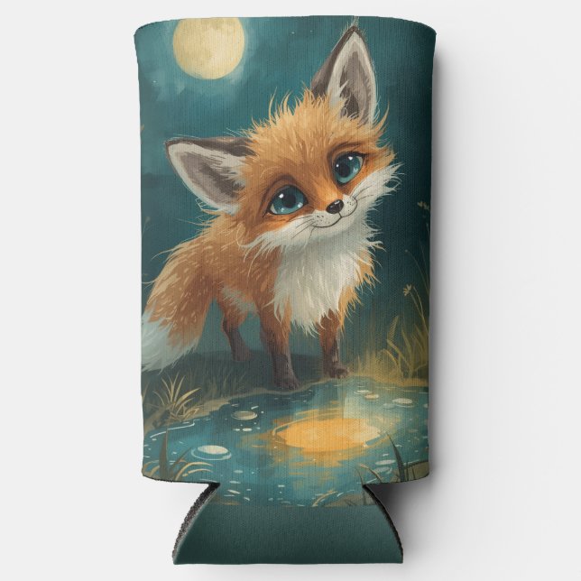 Rafraîchisseur Pour Canette Slim Moonlit Fox, Night Forest  (Recto)