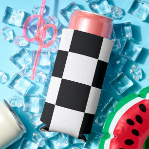 Rafraîchisseur Pour Canette Slim Motif À damiers noir et blanc