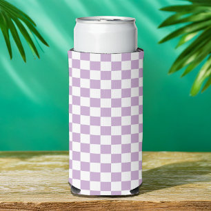 Rafraîchisseur Pour Canette Slim Motif À damiers violet et blanc