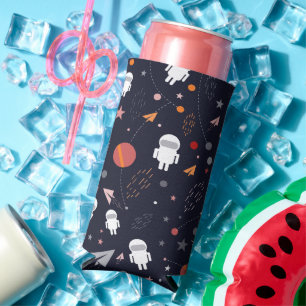 Rafraîchisseur Pour Canette Slim Motif de l'astronaute Doodle