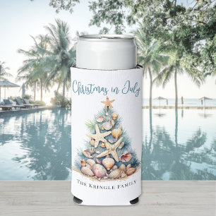 Rafraîchisseur Pour Canette Slim Noël en juillet sur la plage