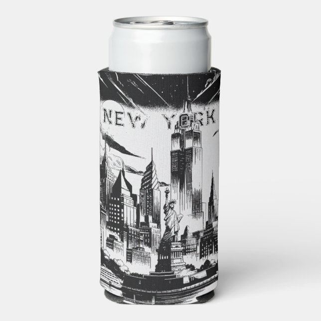 Rafraîchisseur Pour Canette Slim Noir de New York (Seltzer Verso)