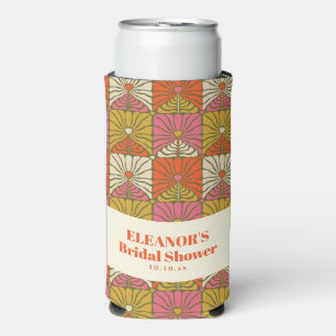 Rafraîchisseur Pour Canette Slim Nom de la douche de mariage florale orange vintage