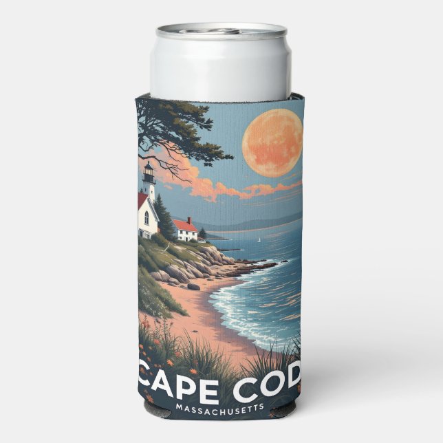 Rafraîchisseur Pour Canette Slim Nom personnalisé Cape Cod Massachusetts (Seltzer Verso)