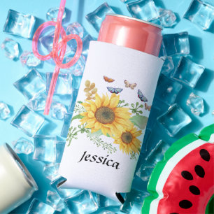 Rafraîchisseur Pour Canette Slim Nom personnel tournesol printemps