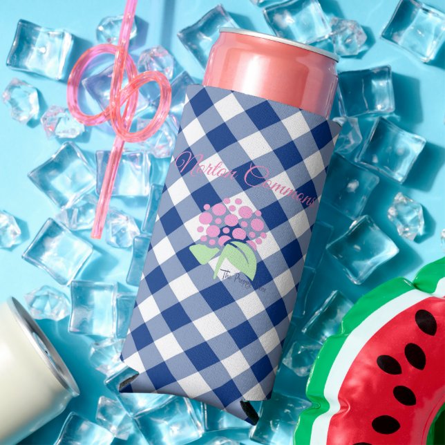 Rafraîchisseur Pour Canette Slim Norton commons bleu en vichy coozie (Été in situ)