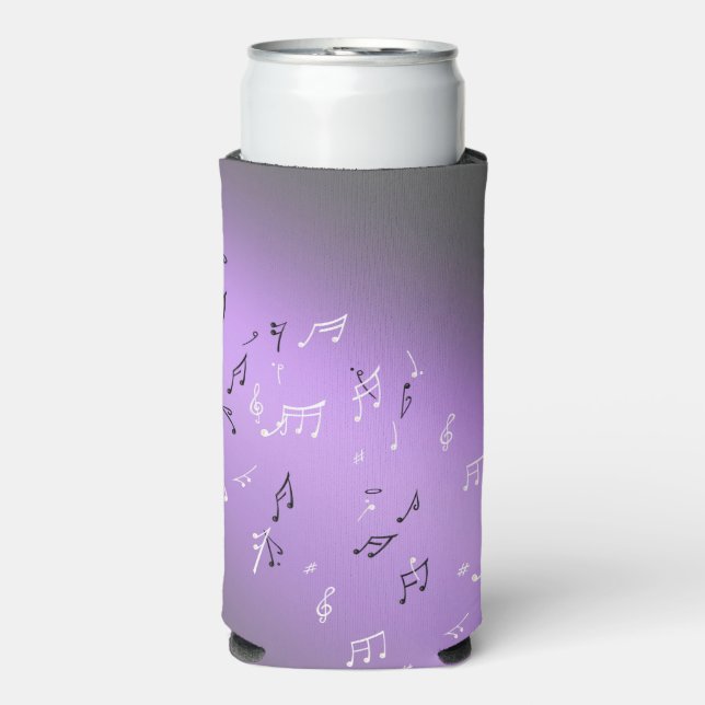 Rafraîchisseur Pour Canette Slim Notes musicales au clair de lune (Seltzer Recto)