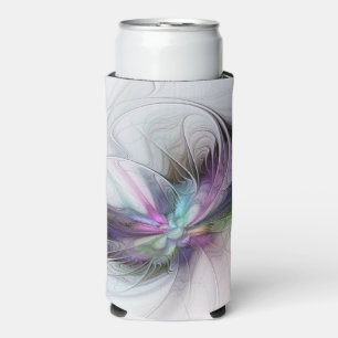 Rafraîchisseur Pour Canette Slim Nouvelle vie, art abstrait coloré de fantaisie fra