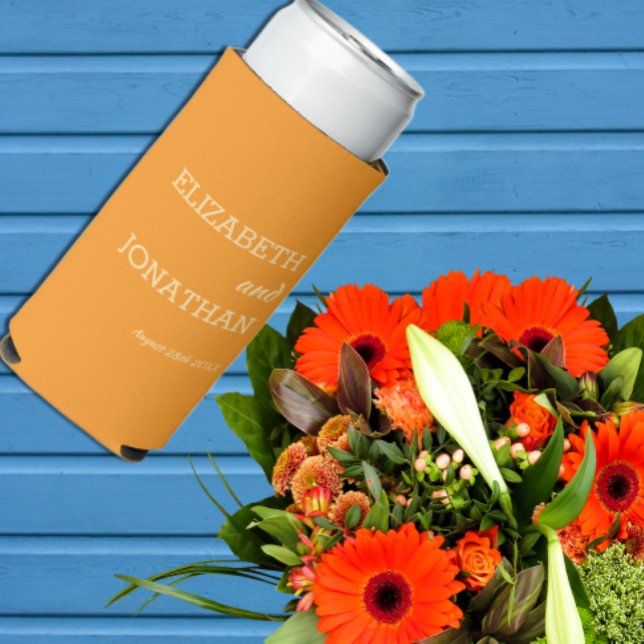 Rafraîchisseur Pour Canette Slim Orange Sunset Wedding (Créateur téléchargé)