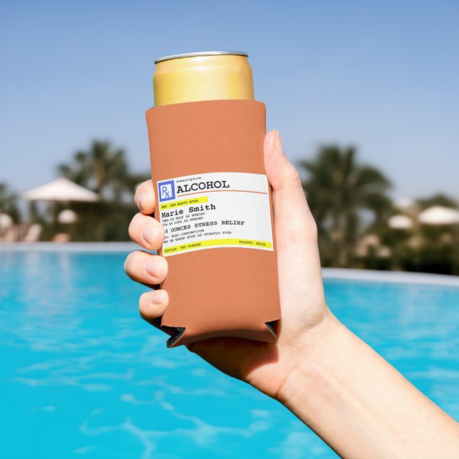 Rafraîchisseur Pour Canette Slim Ordonnance personnalisée Alcool humoristique (Piscine in situ)