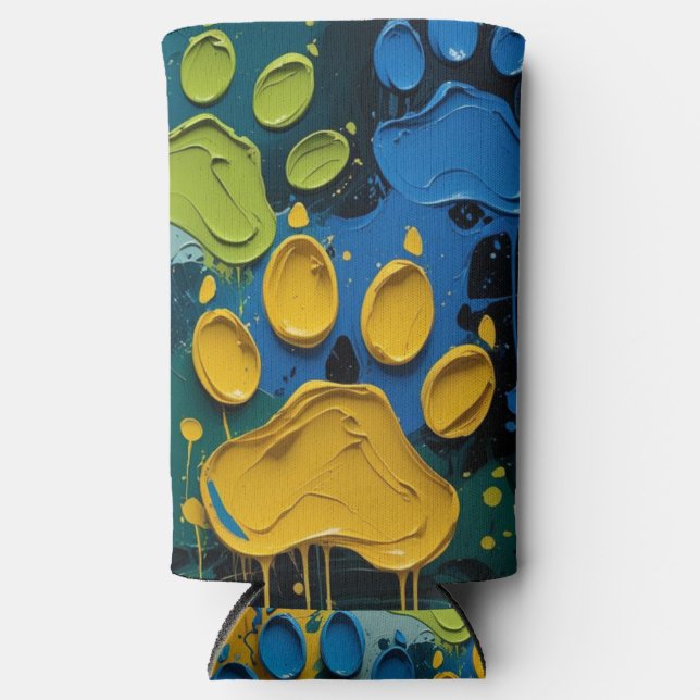 Rafraîchisseur Pour Canette Slim Paint with paws (Recto)