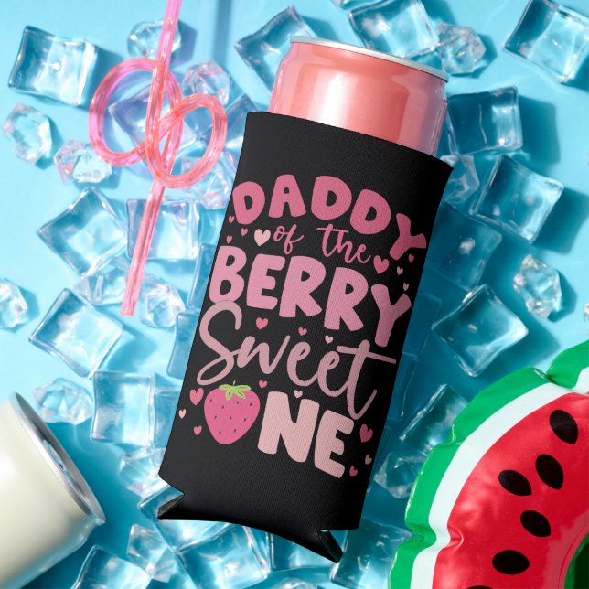 Rafraîchisseur Pour Canette Slim Papa de la douce fraise d'anniversaire (Été in situ)