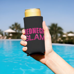 Rafraîchisseur Pour Canette Slim Parties scintillant rose glam cou rouge sur noir