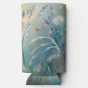 Rafraîchisseur Pour Canette Slim Pastel Abstrait Whispers of Nature, Herbes