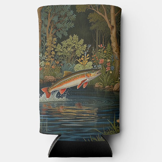 Rafraîchisseur Pour Canette Slim Pêche à la mouche rustique (Recto)