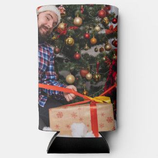 Rafraîchisseur Pour Canette Slim Personalized Two Sided Family Christmas Photo