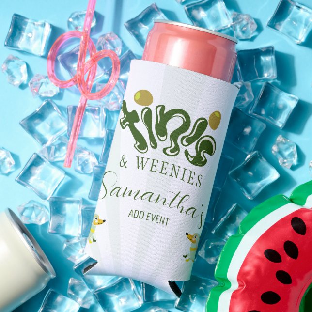 Rafraîchisseur Pour Canette Slim Petits pois verts et Tinis Fête d'anniversaire Mar (Été in situ)