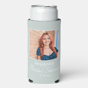 Rafraîchisseur Pour Canette Slim Photo de douche de mariage vert sauge